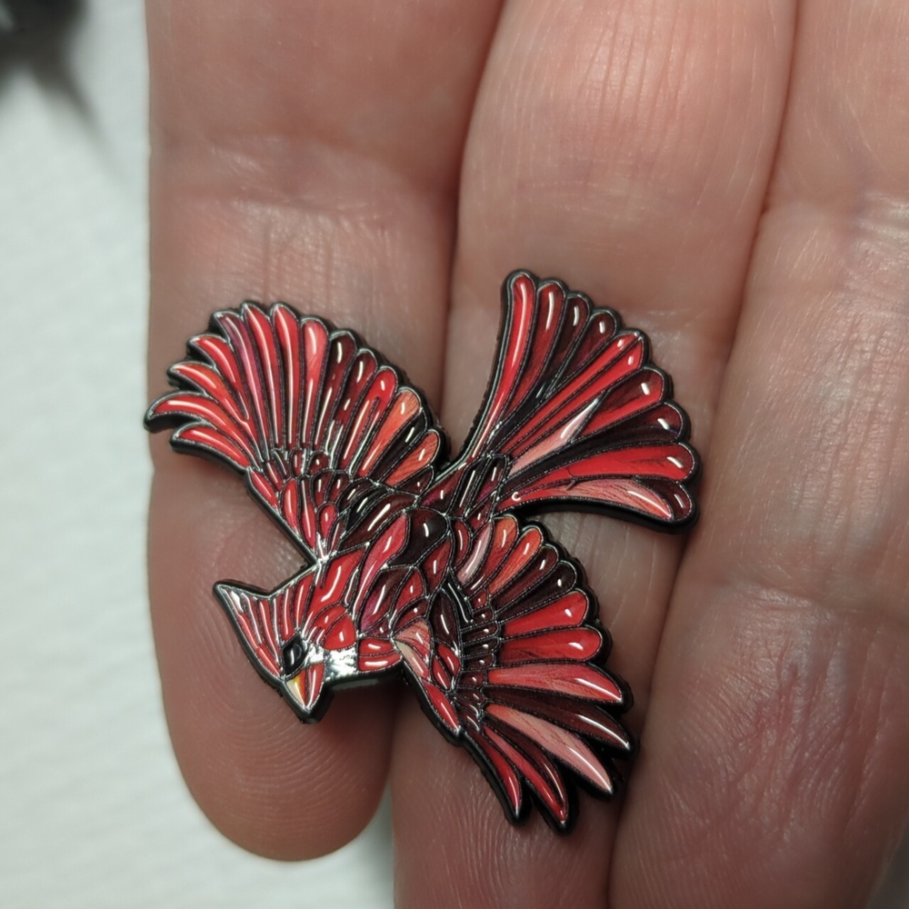💚4/$10💚Colorful Cardinal and Hummingbird Enamel Pins - Picture 4 of 6